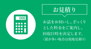 【現地面談】訪問させていただき、ごみの置き場所や回収の曜日、料金などを面談にてお伝え致します。